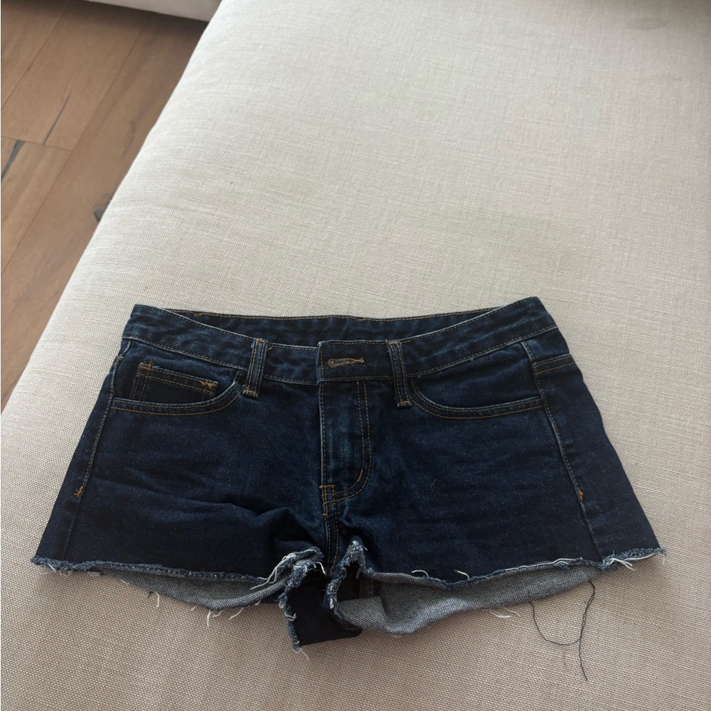 Brandy Melville Dark Blue Denim Cutoff Shorts